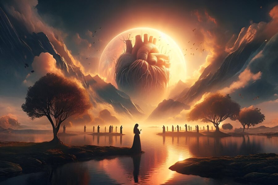 Imagem inspiradora de mãos erguidas em oração, transmitindo paz e serenidade espiritual